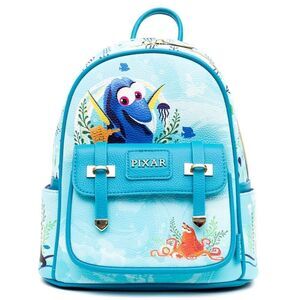 WondaPop Disney Finding Dory 11" Vegan Leather Mini Backpack in Blue. NWT